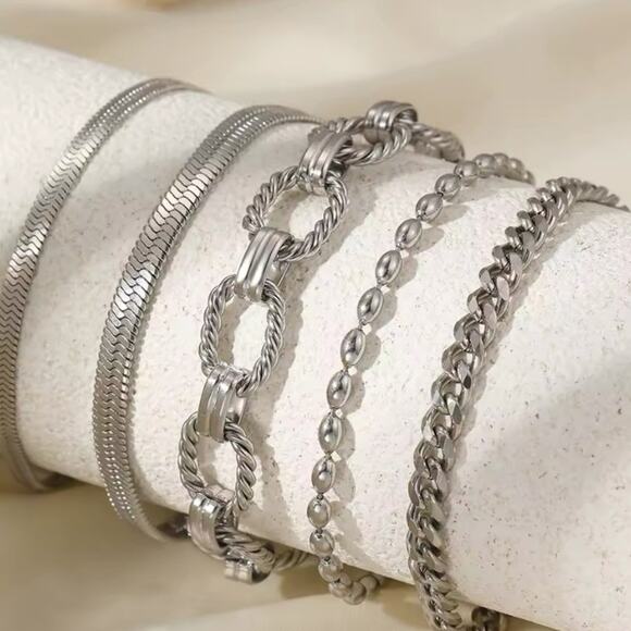 Silver Plated Bracelet Set - Picture 3 of 3